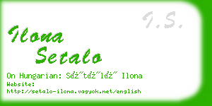 ilona setalo business card